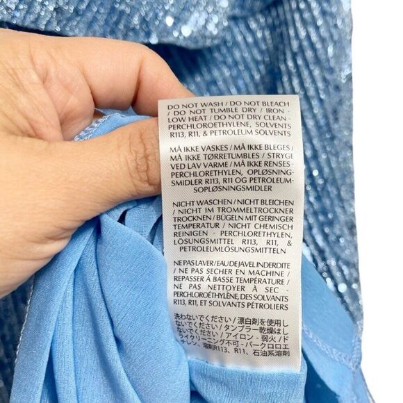 New STINE GOYA Kenza Cockail One Shoulder sequined minidress in Blue Size S - Picture 11 of 14